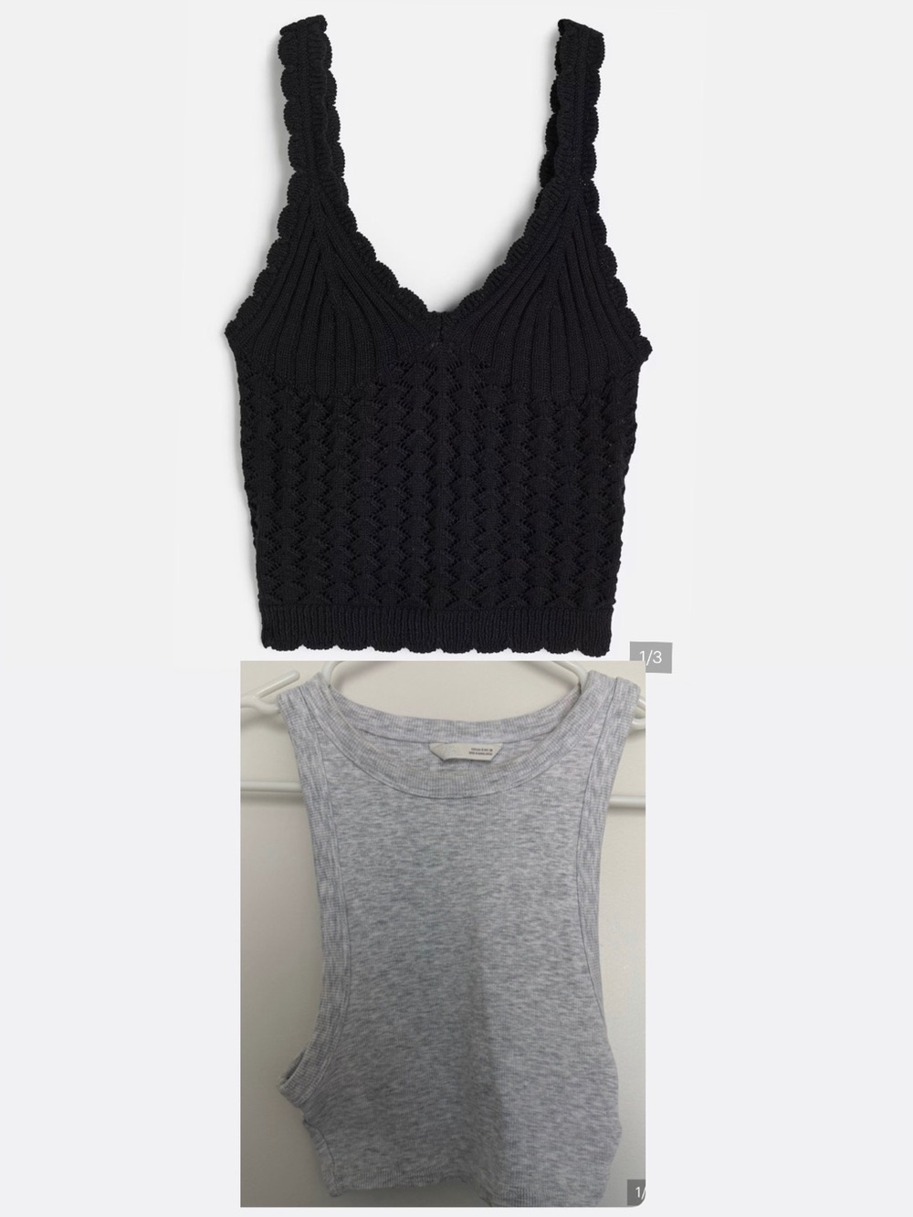 ZARA BUNDLE- black knit crop top matching+ grey halter crop top